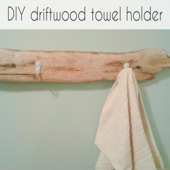 diy driftwood towel holder