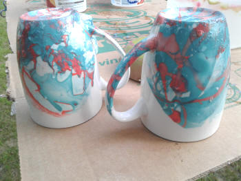 diy marbelize mugs