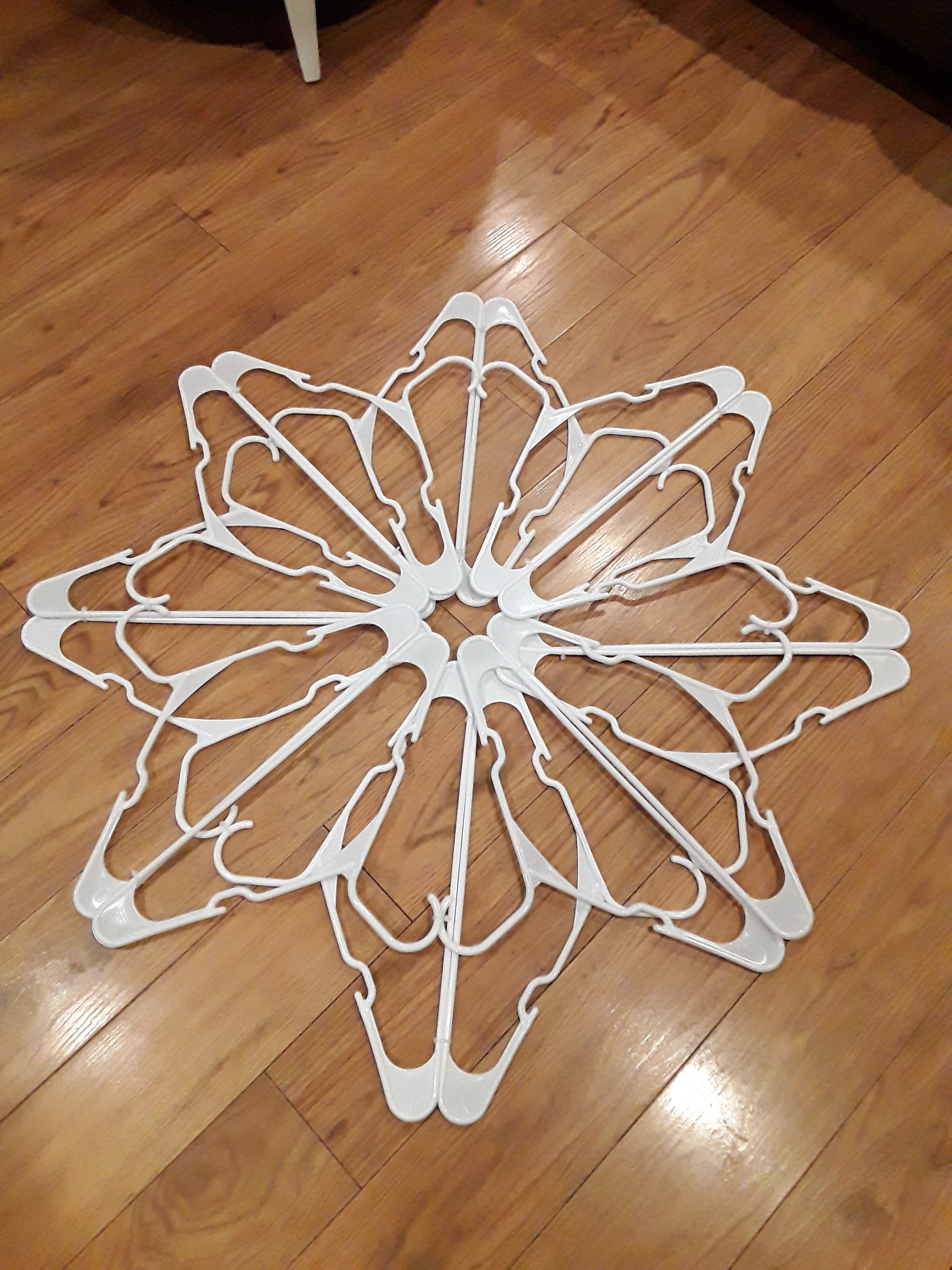 How to make clothes hanger snowflakes