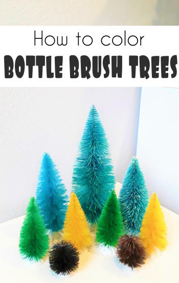 how to color bottle brush trees