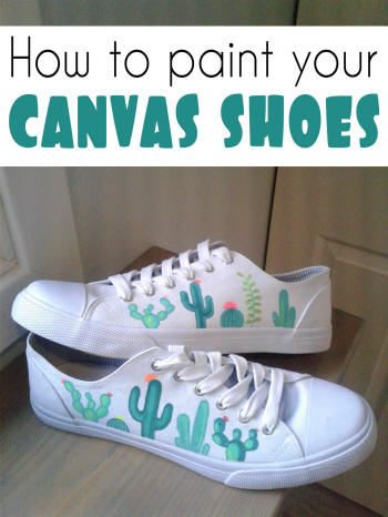 how to paint your cactus themed canvas shoes