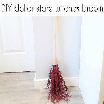 dollar store witches broom halloween craft
