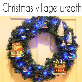 Christmas village wreath