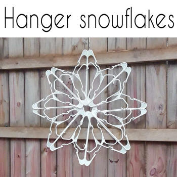 How to make clothes hanger snowflakes