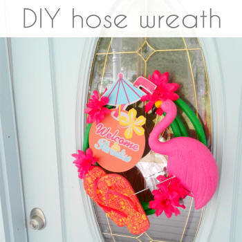 upcycled garden hose wreath