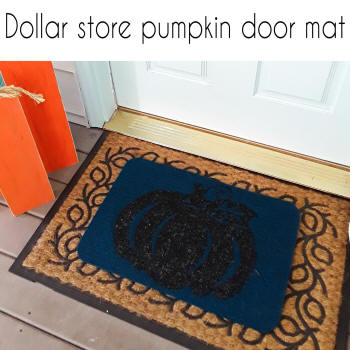 dollar store pumpkin door mat
