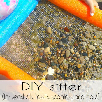 diy seashell and shark tooth sifter