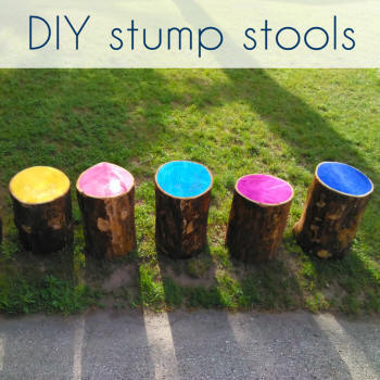 repurpose tree stumps into stools